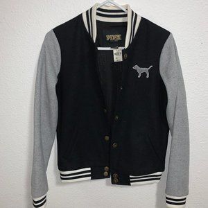VS PINK LETTERMAN JACKET